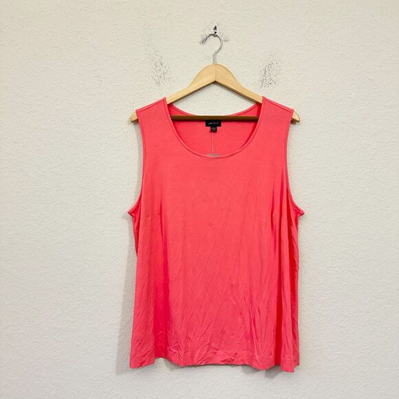 J. JILL Wearever Tank Top Coral Red Stretch Minimalist NWT - Picture 1 of 10